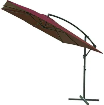 Slunečník Luxusní čtvercový slunečník s boční kovovou konstrukcí, 2,7x2,7 m, bordó