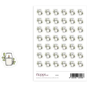 Svíčka Fleppi Samolepky Svíčka s ratolestí