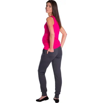 Be MaaMaa Moderní těhotenské tepláky s odnimatelným pásem - grafit Velikost oblečení: S (36)