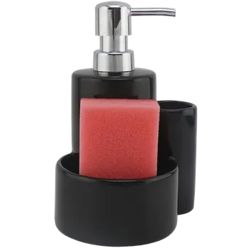 Dávkovač mýdla Kuchinox Dávkovač mýdla LUPO s přihrádkami - AMP_009M, černá/chrom