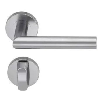 Dveřní kování Moderní pokojové kliky ve tvaru L, 2 ks, tloušťka dveří: 38 mm - 45 mm, nerezová ocel - A DIAMOND DOORS