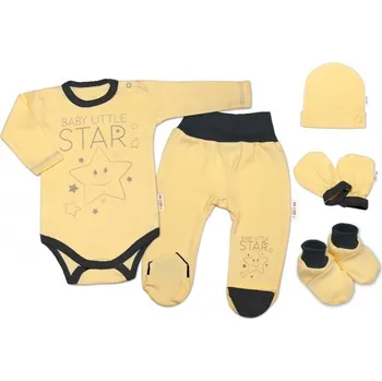 Kojenecká souprava Baby Nellys 5-ti dílná soupravička do porodnice Baby Little Star - žlutá Velikost: 62 (2-3m)