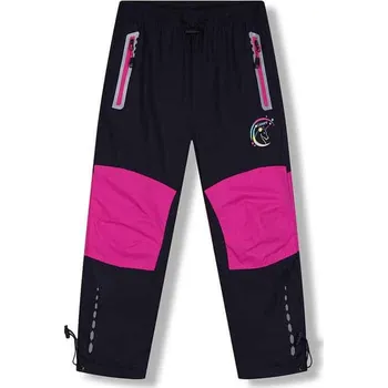 ZATEPLENÉ ŠUSŤÁKOVÉ KALHOTY S FLEECEM DK8232 - ČERNÁ/ RŮŽOVÁ Velikost: 128, Barva: Černá/ růžová
