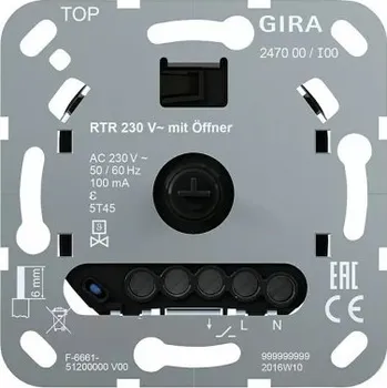 Termostat Pokojový termostat 247000 s otvíracím ovladačem, 50 Hz - 60 Hz - A GIRA