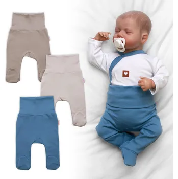 Baby Nellys Rostoucí výhodná sada, 3x polodupačky pro miminko Nature - modrá/béžová/taupe Velikost: 50/56 (0-2m)