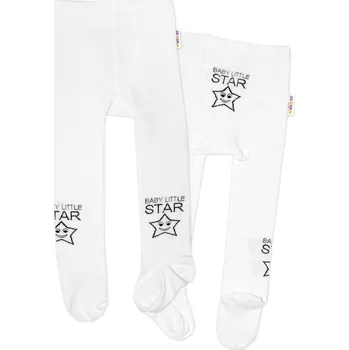 Baby Nellys Dětské punčocháče bavlněné, Baby LITTLE STAR, bílé, 1ks Velikost: 92/98 (18-36m)
