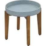 Kulatý zahradní odkládací stolek, šedo-hnědý - B SUNFUN