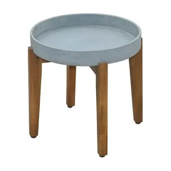 Zahradní nábytek Kulatý zahradní odkládací stolek, šedo-hnědý - B SUNFUN