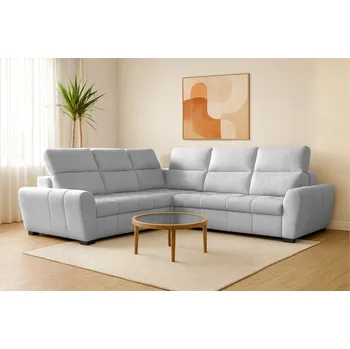 Sedací souprava Rozkládací rohová sedačka AMARETO světle šedá