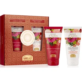 Kosmetická sada Helan Rosso d'Ambra Helan ROSSO D'AMBRA sprchový gel pro ženy 75 ml + Helan BIANCO D'AMBRA tělový krém pro ženy 75 ml kosmetická sada