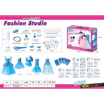 kreativní sada Kreativní sada malé návrhářky – modré materiály a doplňky