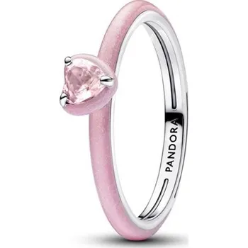 Prsten Prsten PANDORA Růžové srdce s čakrou 60 193088C02-60