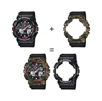 Módní doplněk Casio Hodinky SET GA-100-1A4ER + BEZEL 10507070 + PASEK 10347688 Černá OS