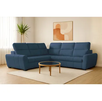 Sedací souprava Rozkládací rohová sedačka AMARETO modrá