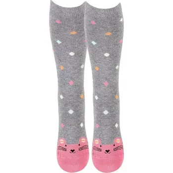 Dámské punčochy Dívčí podkolenky Růžová Myška - 27-29 / šedá