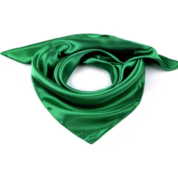 Saténový šátek jednobarevný 60x60 cm, malé, 7 zelená irská