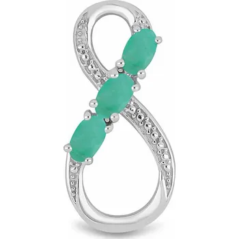 Přívěsek Nefertitis Přívěsek stříbrný s broušenými smaragdy Ag 925 015924 EM 2,4 cm, 2,4 g zelená