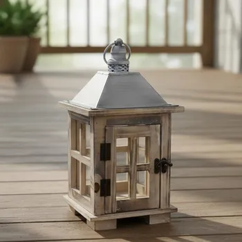 Svícen Dřevěná lucerna D6490/M