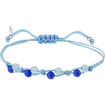 Náramek Náramek s prvky ze stříbra a kameny chalcedonu - kuličky - AP541-9662