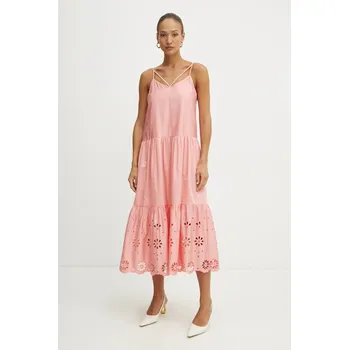 Dámské šaty Bavlněné šaty Fracomina FJ25SD3001W400E5 oranžová 32X, vel. M