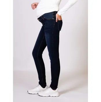 Těhotenská móda Těhotenské džíny Underbump – tmavě modré stone wash Emerald, skinny Velikost: 26