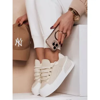 Dámské tenisky Dámské boty DSTREET ZY0648 BÉŽOVÁ 37