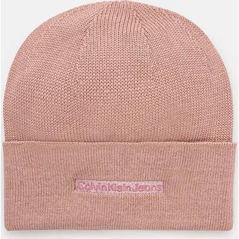 Čepice Čepice Calvin Klein Jeans růžová barva, z tenké pleteniny, K60K612651 39X, vel. ONE SIZE