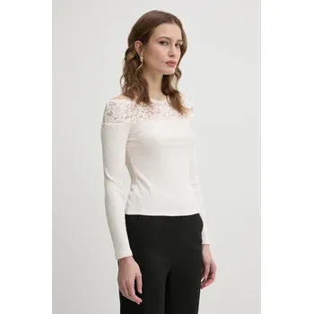 Dámské tričko Tričko s dlouhým rukávem Morgan THEODOR dámské, béžová barva, španělský výstřih, THEODOR 01X, vel. L