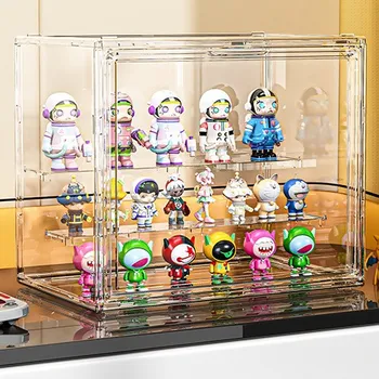 Sběratelství Elegantní třípatrová průhledná vitrína na sběratelské předměty