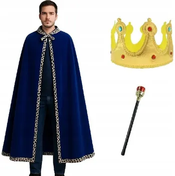 Karnevalový kostým Kostým Superkrále Kaspara Plášť a žezlem pro dospělé MK894