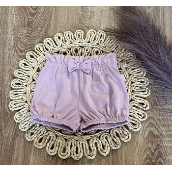 Bavlněné kraťásky s mašličkou Mamatti, Puntík, pudrové Velikost: 110 (4-5r)