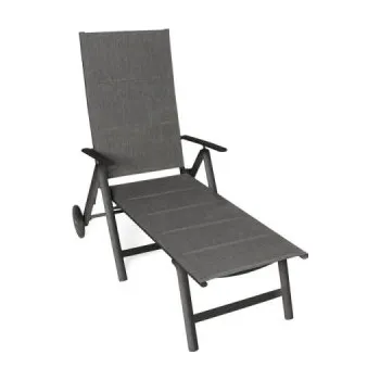 Zahradní lehátko VG-6927, 7 nastavitelných úrovní, šedé, 71 x 135 x 120 cm - B VANAGE
