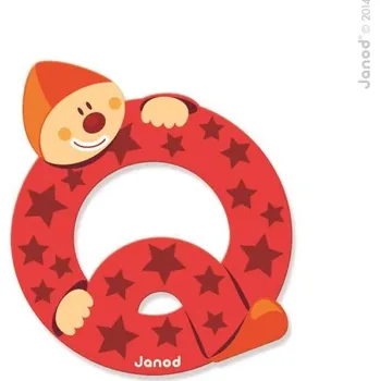 Hračka Janod Dřevěné písmenko Q lepící 9 cm
