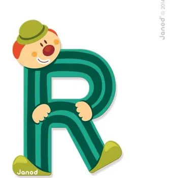 Dřevěná hračka Janod Dřevěné písmenko R lepící 9 cm