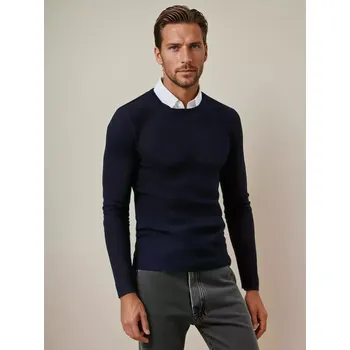 Pánský svetr Pánský svetr DSTREET WX2294 TMAVĚ MODRÁ XL