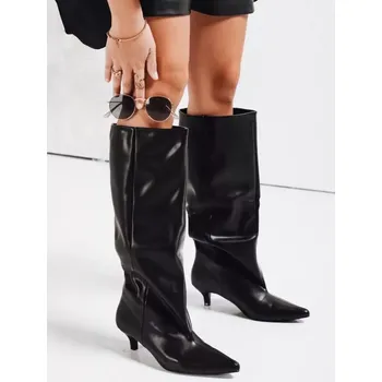 Dámské kozačky Dámské boty DSTREET ZY1169 ČERNÁ 40