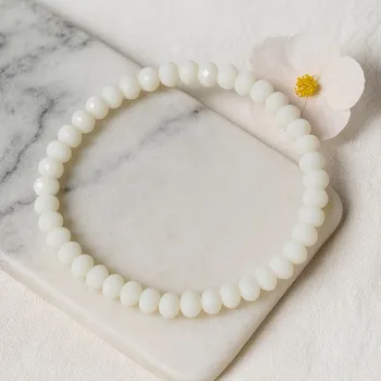 Náramek Náramek z drobných bílých kamínků 23-510