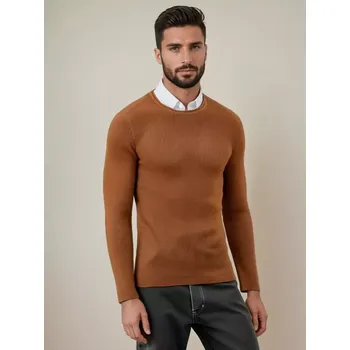 Pánský svetr Pánský svetr DSTREET WX2292 KARAMELOVÁ S