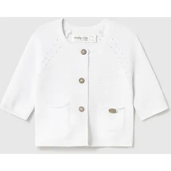 Kojenecké oblečení Dětský bavlněný kardigan Mayoral Newborn 1307.2D.Newborn.PPYH bílá 00X, vel. 86
