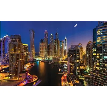 Fototapeta Fototapeta MĚSTO V NOCI DUBAJ MODERNÍ 3D 368x254