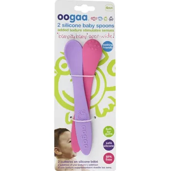 Lžička Oogaa fialová - růžová 2 pack