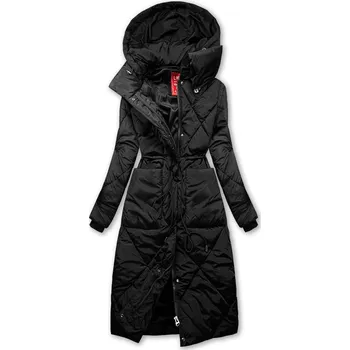 Černá zimní bunda s extra vysokým límcem