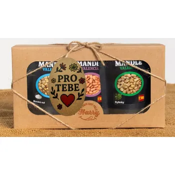 Dárková krabička Dárková sada Španělských mandlí bylinky+uzené+mořská sůl pro Tebe (Dárková sada Španělských mandlí bylinky+uzené+mořská sůl pro Tebe)