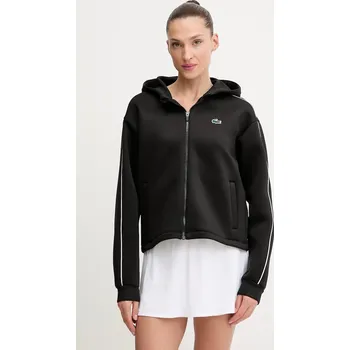 Dámská mikina Mikina Lacoste dámská, černá barva, s kapucí, SF8641 99X, vel. 40