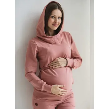 Těhotenská mikina Těhotenská a kojicí mikina 3v1 Milk Please - Herbal Rose, bavlněná Velikost: S
