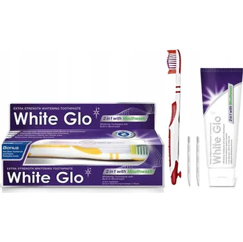 zubní pasta White Glo 2v1 Bělící zubní pasta s ústní vodou 100ml + kartáček na zuby