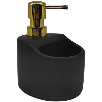 Dávkovač mýdla Kuchinox Dávkovač mýdla YOGO s přihrádkou - AMP_GM2M, černá/zlatá