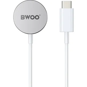 Datový kabel Bezdrátová nabíječka BWOO pro Apple Watch - USB-C - magnetická - 5W - bílá