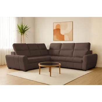 Sedací souprava Rozkládací rohová sedačka AMARETO hnědá