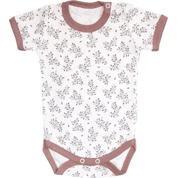 Mamatti Kojenecké body kr. rukáv, Happy - bílá s potiskem Velikost: 74 (6-9m)